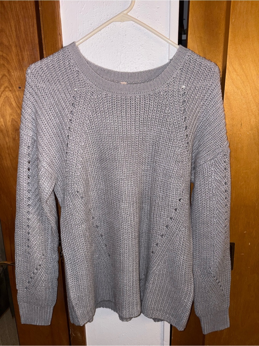 Ashley By 26 International Light Gray Crewneck Knit Sweater